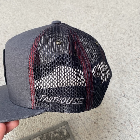 RARE Fast House Long Live The Fast Life Hat In Grey Mesh Flatbill - Picture 2 of 4